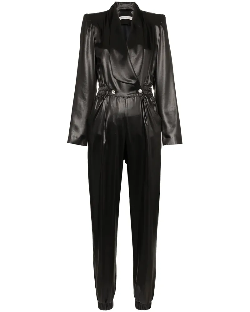 Philosophy Di Lorenzo Serafini Jumpsuit in Lederoptik - Schwarz Schwarz