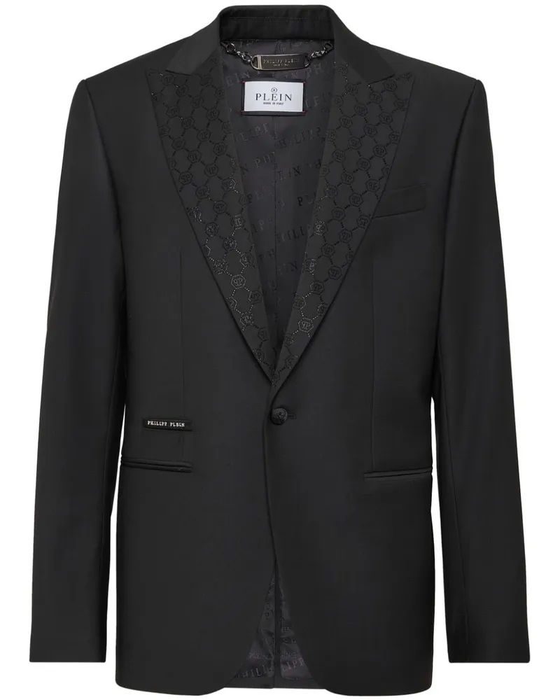 Philipp Plein Sakko mit Monogrammmuster - Schwarz Schwarz