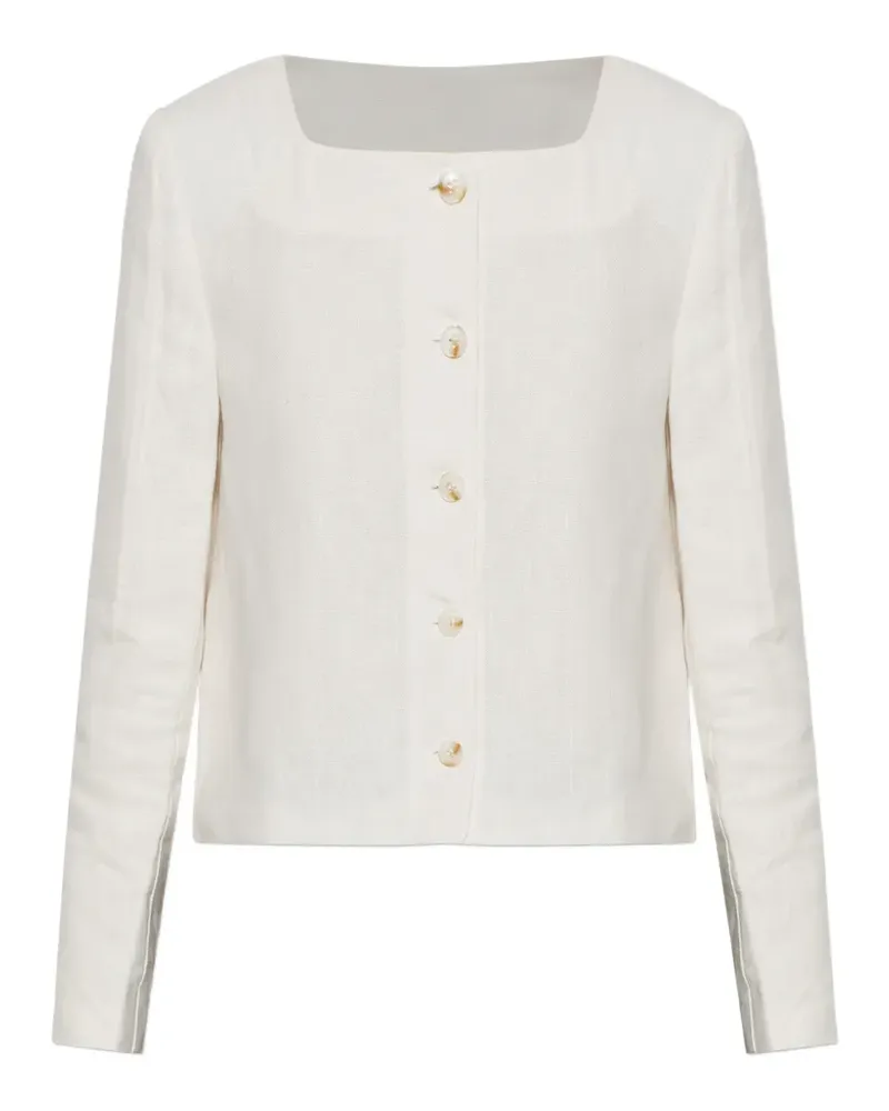 Posse Emma square-neck button-up jacket - Nude Nude
