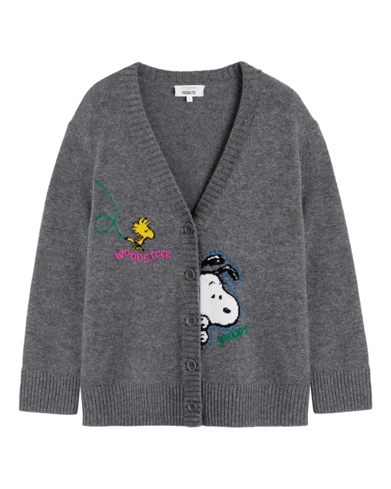 Chinti & Parker Cardigan mit Snoopy-Stickerei - Grau Grau