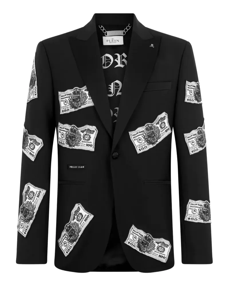 Philipp Plein Dollars Blazer mit Strassverzierung - Schwarz Schwarz