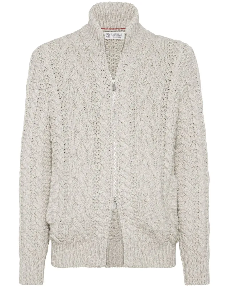 Brunello Cucinelli Cardigan mit Zopfmuster - Nude Nude