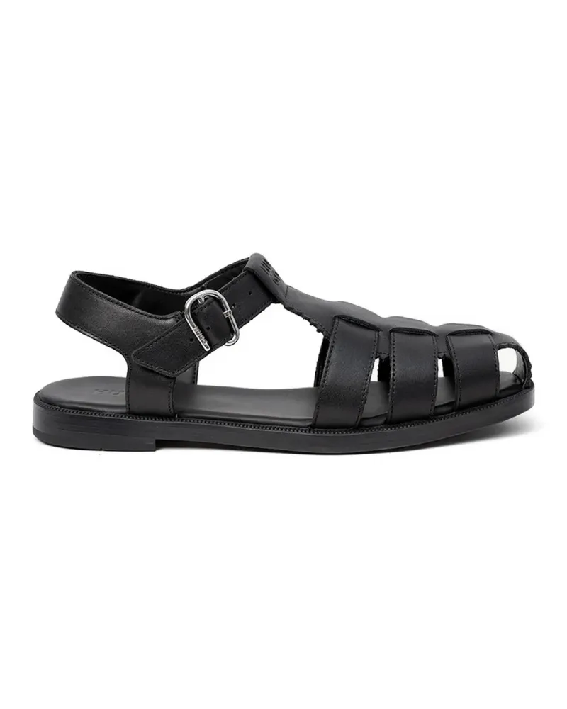 HUGO BOSS Liora buckled woven-design sandals - Schwarz Schwarz