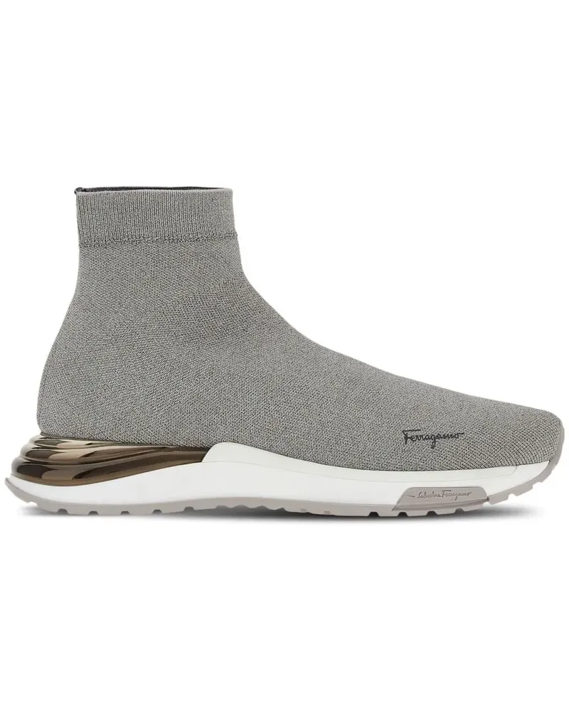 Ferragamo Sock-Sneakers mit Logo-Print - Grau Grau