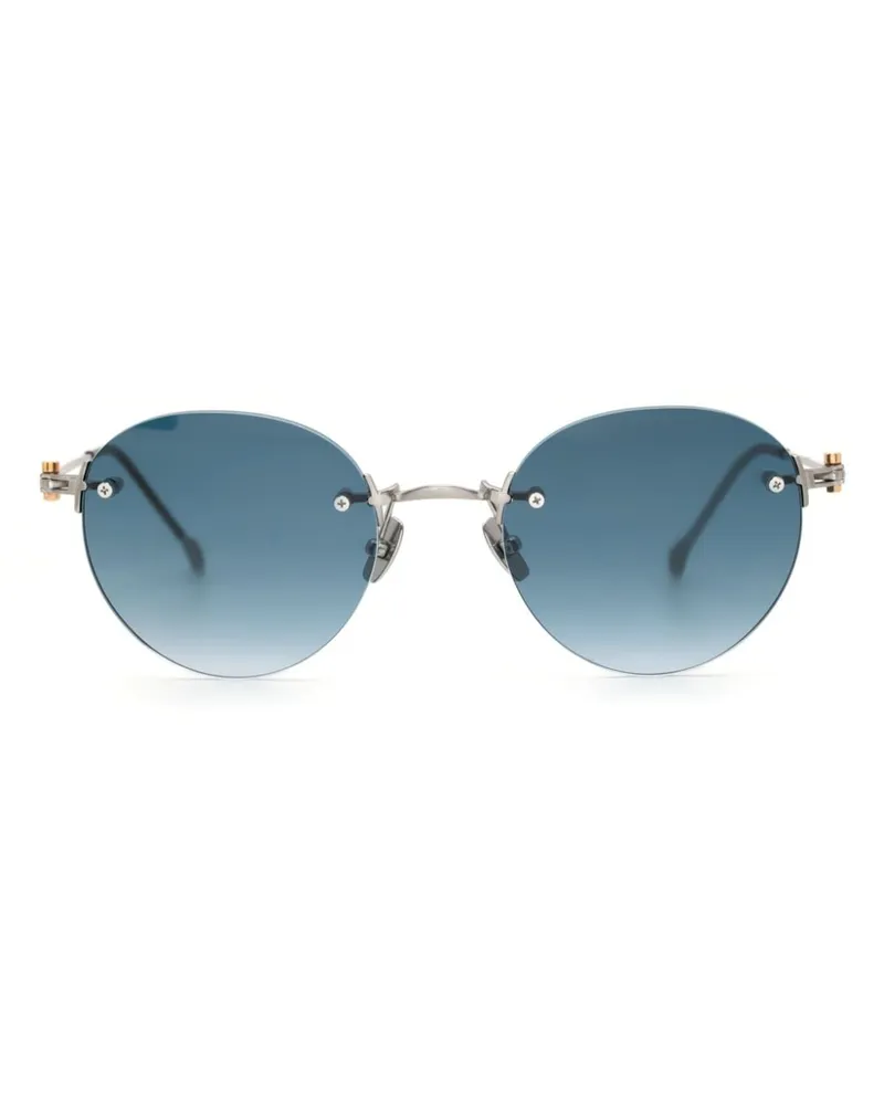 Yohji Yamamoto Sonnenbrille mit rundem Gestell - Blau Blau