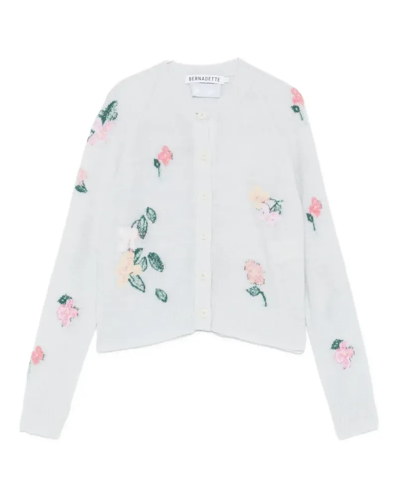 BERNADETTE Clemence floral-intarsia cardigan - Grau Grau