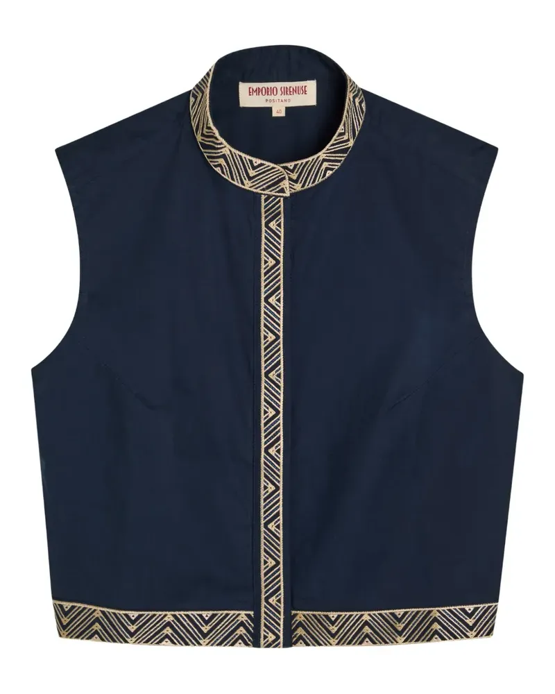 Emporio Sirenuse Andorra Oberteil mit Stickerei - Blau Blau