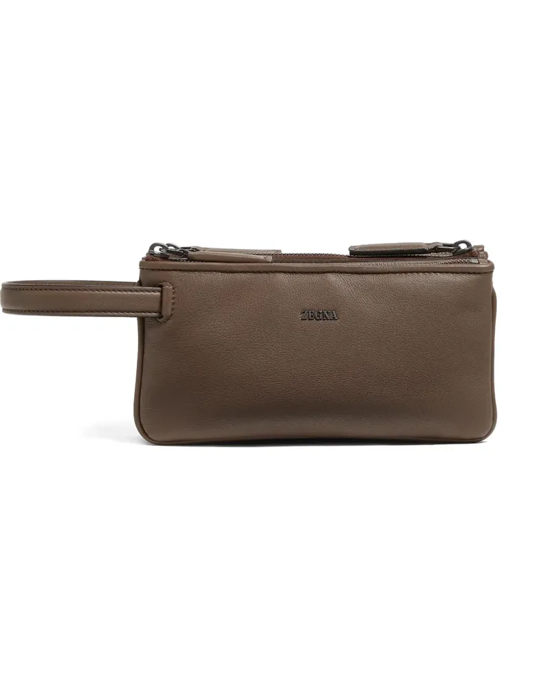 Ermenegildo Zegna Clutch mit Reißverschluss - Braun Braun