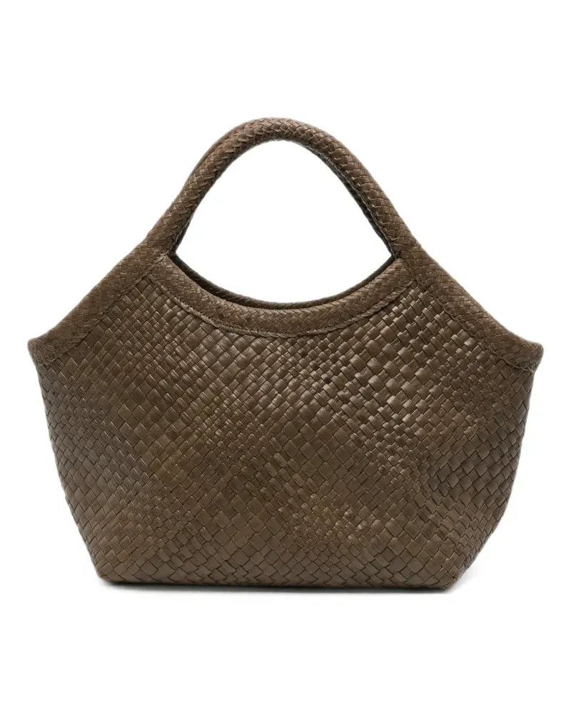 IBELIV Mittelgroße Pure Tote Bag aus gewebtem Leder - Braun Braun