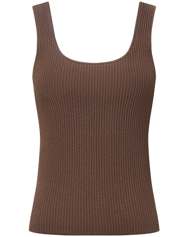 12 STOREEZ Geripptes Trägershirt - Braun Braun
