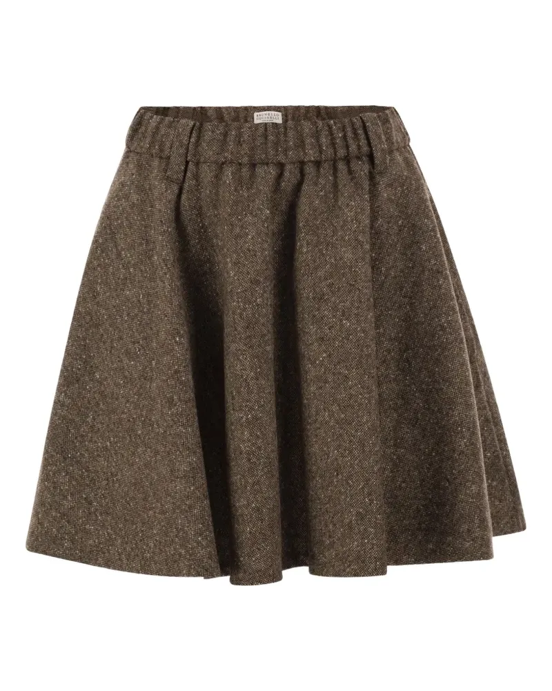 Brunello Cucinelli A-Linien-Rock mit meliertem Effekt - Braun Braun