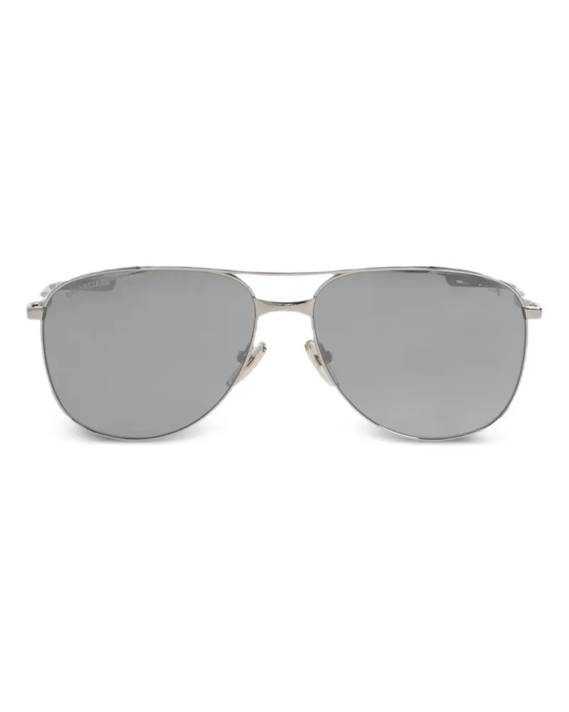 Balenciaga Monday Pilotenbrille aus leichtem Ruthenium - Silber Silber