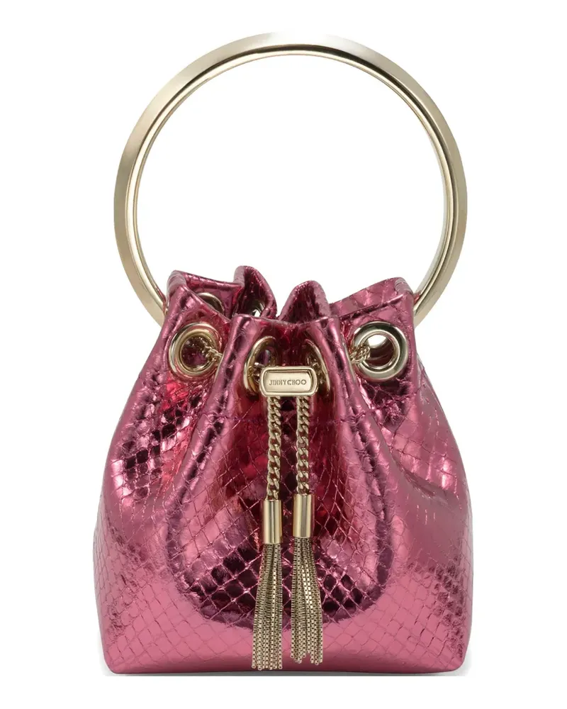 Jimmy Choo Bon Bon metallic bucket bag - Rosa Rosa