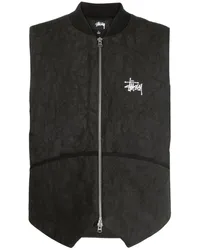 Stüssy Weste aus Canvas mit Logo Schwarz