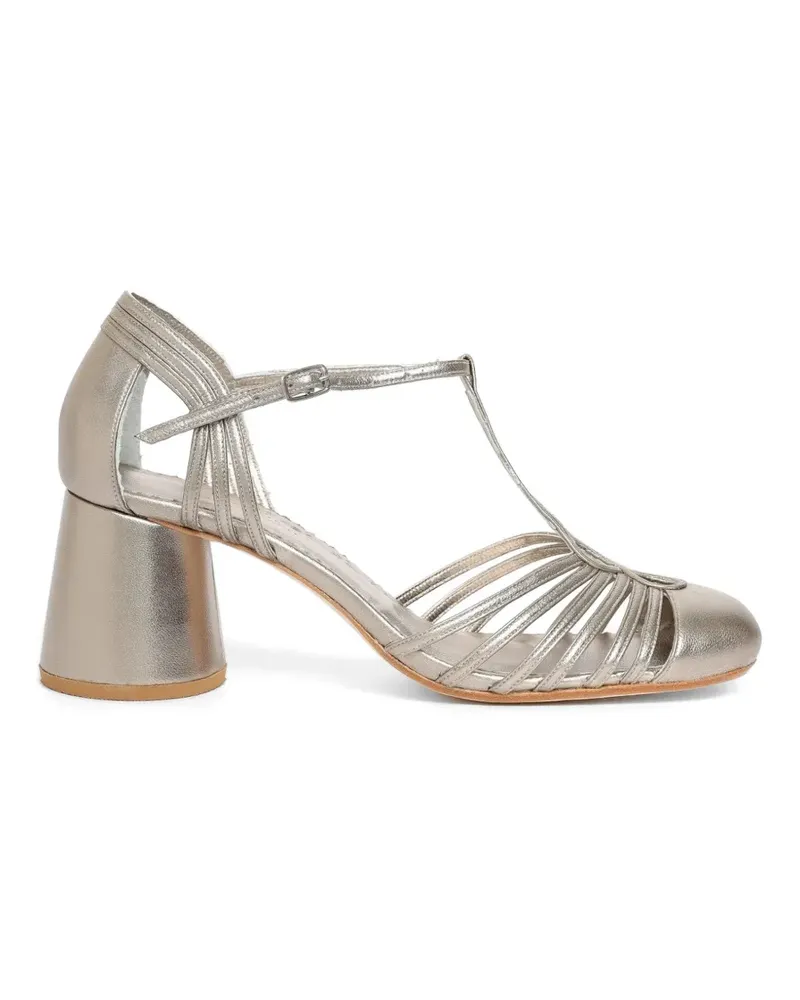 Sarah Chofakian Chamonix Pumps mit T-Riemen - Silber Silber