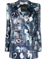 John Richmond Doppelreihiger Blazer Blau