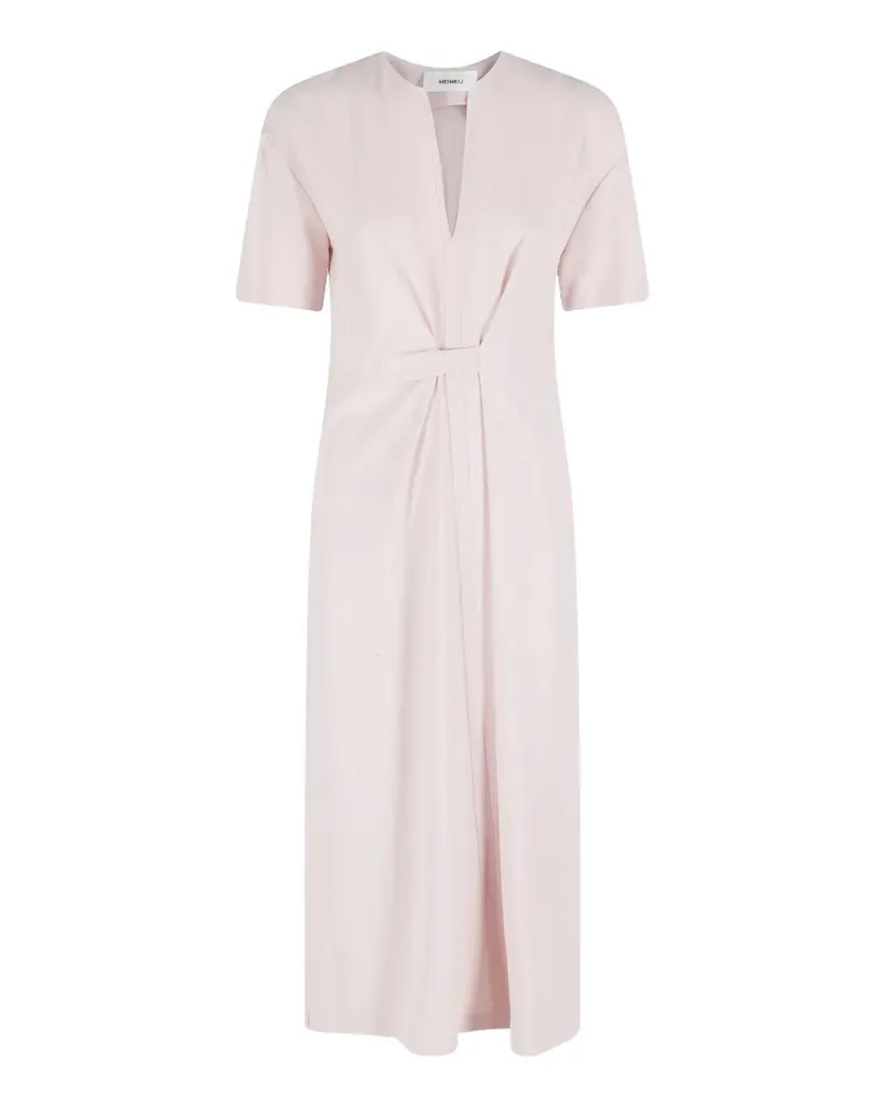 MEIMEIJ twist-detail V-neck midi dress - Rosa Rosa