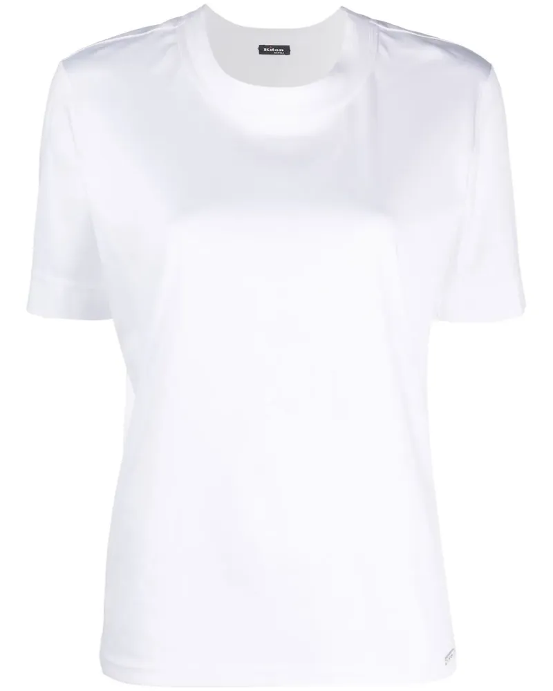 Kiton T-Shirt mit Logo-Stickerei - Weiß Weiß