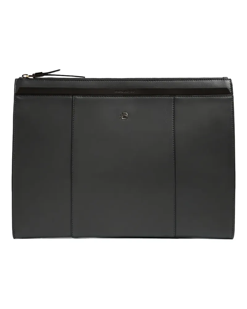 Piquadro panelled leather clutch bags - Grau Grau