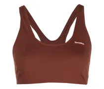 Sport-BH mit Logo-Print - Braun