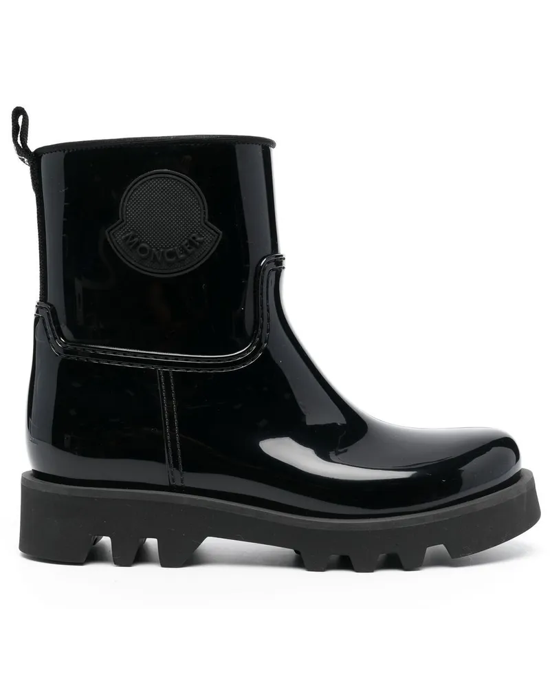 Moncler Stiefeletten mit Glanzoptik - Schwarz Schwarz