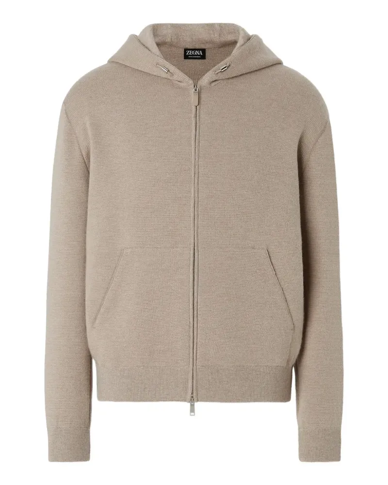 Ermenegildo Zegna Klassische Kapuzenjacke aus Kaschmir und Baumwolle - Nude Nude