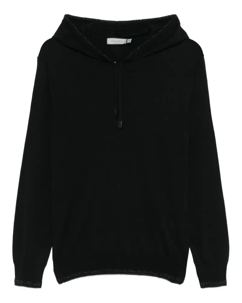 Canali Hoodie mit Pailletten-Verzierung - Schwarz Schwarz