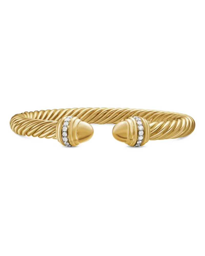 David Yurman 18kt Classic Cablespira Gelbgoldarmband mit Diamanten (7mm Gold