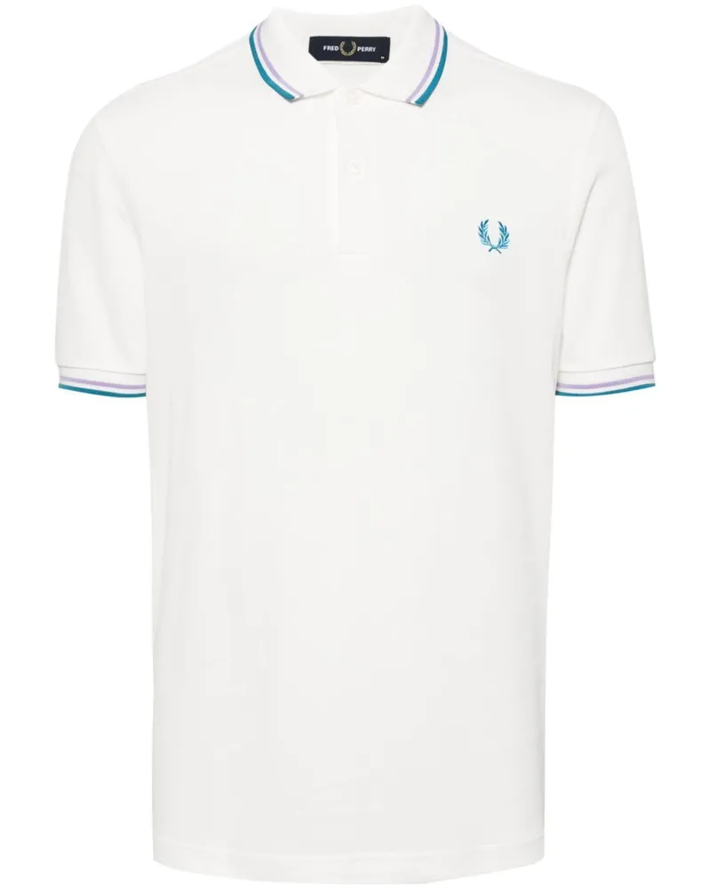 Fred Perry Poloshirt mit Logo-Stickerei - Weiß Weiß