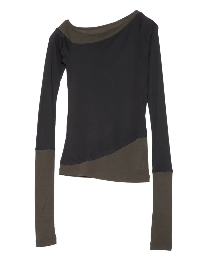 Muller of Yoshiokubo asymmetric long-sleeve top - Schwarz Schwarz