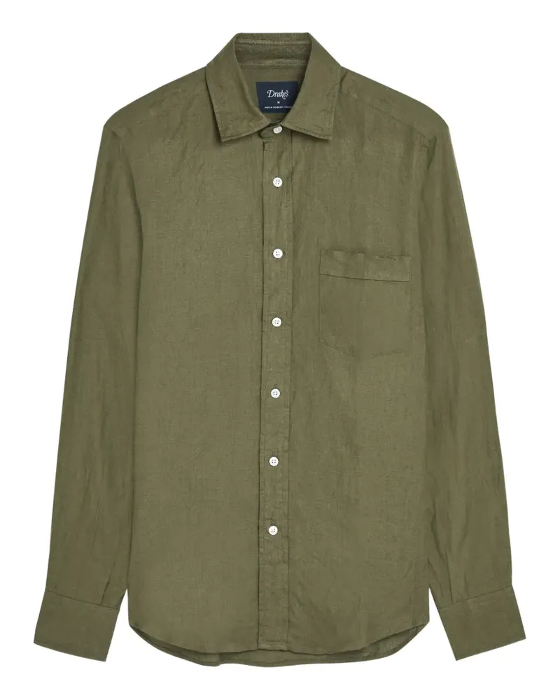 Drake's patch-pocket shirt - Grün Grün