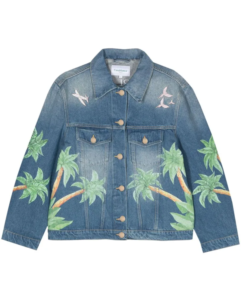 Casablanca Paris Tennis Club Jeansjacke - Blau Blau