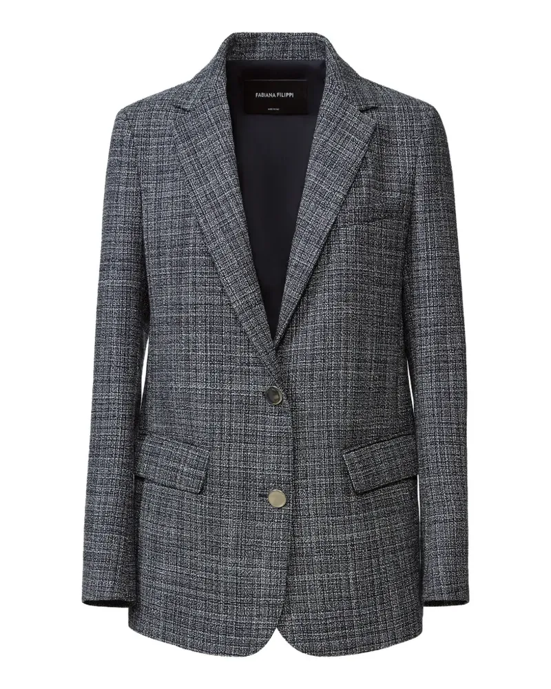 Fabiana Filippi single-breasted tweed blazer - Blau Blau