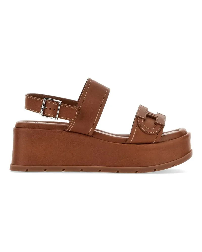 Hogan buckle leather sandals - Braun Braun
