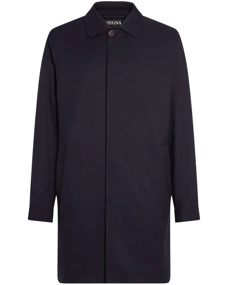 Ermenegildo Zegna Geknöpfter Regenmantel Blau
