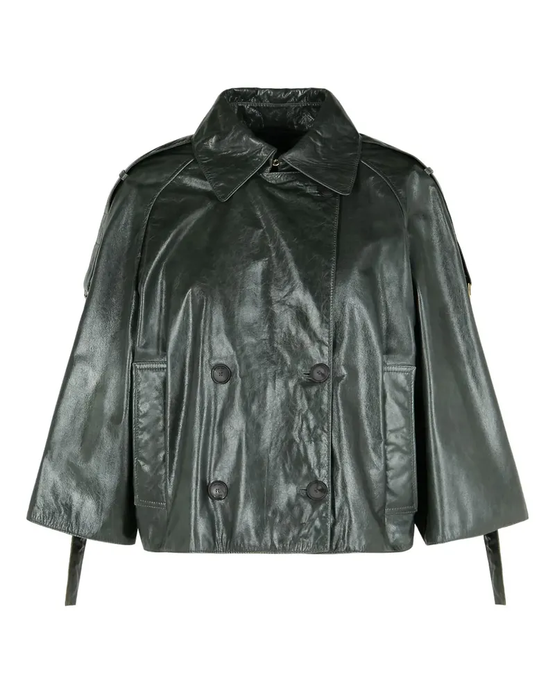 Max Mara Doppelreihige Jacke mit spitzem Kragen - Grau Grau