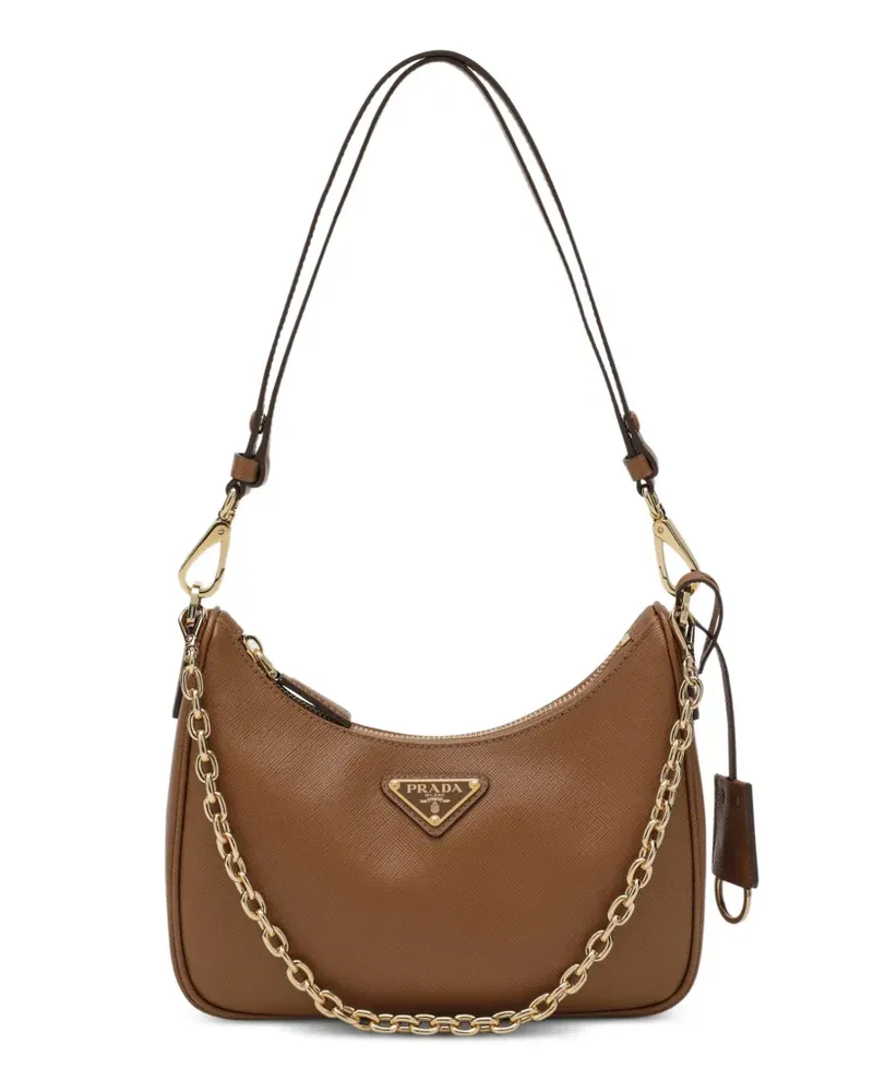 Prada Mini Re-Edition Tasche aus Saffiano-Leder - Braun Braun