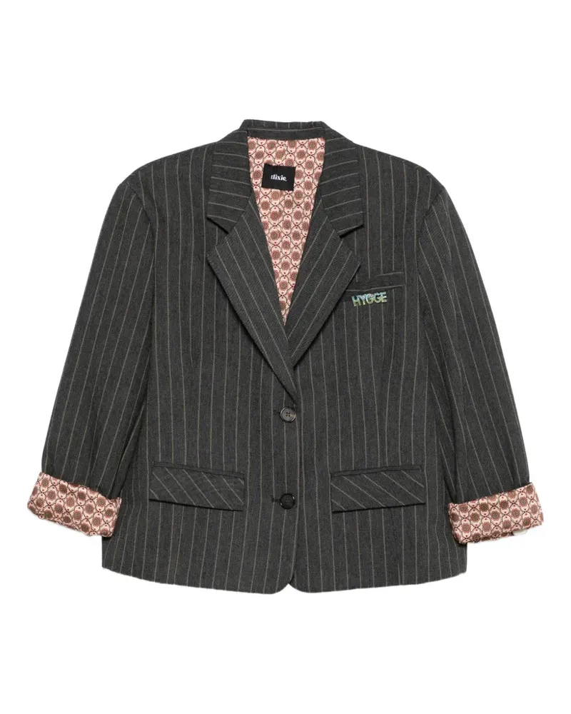 Dixie Kristallverzierte Jacke mit Nadelstreifen - Grau Grau