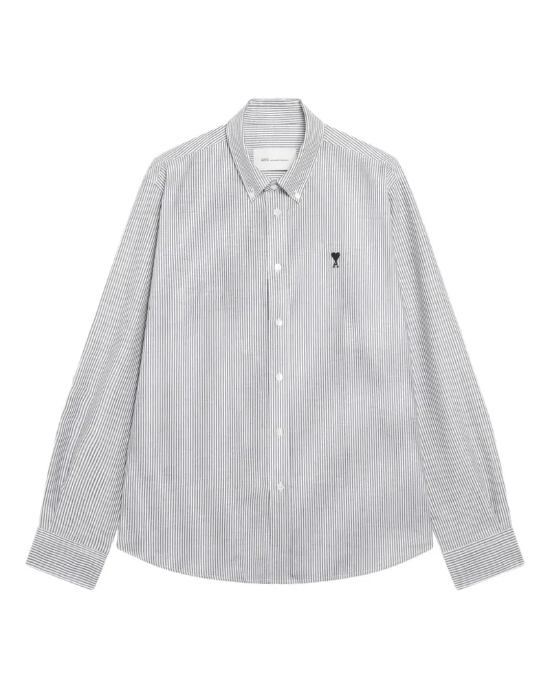AMI Paris logo-detail striped shirt - Schwarz Schwarz