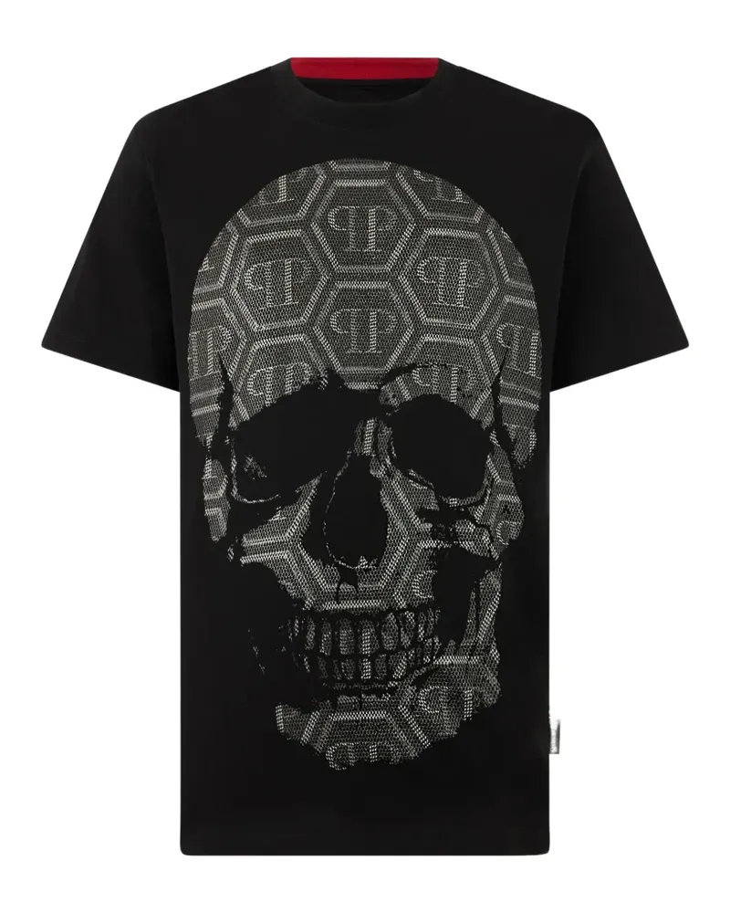 Philipp Plein T-Shirt mit Totenkopfmonogramm - Schwarz Schwarz