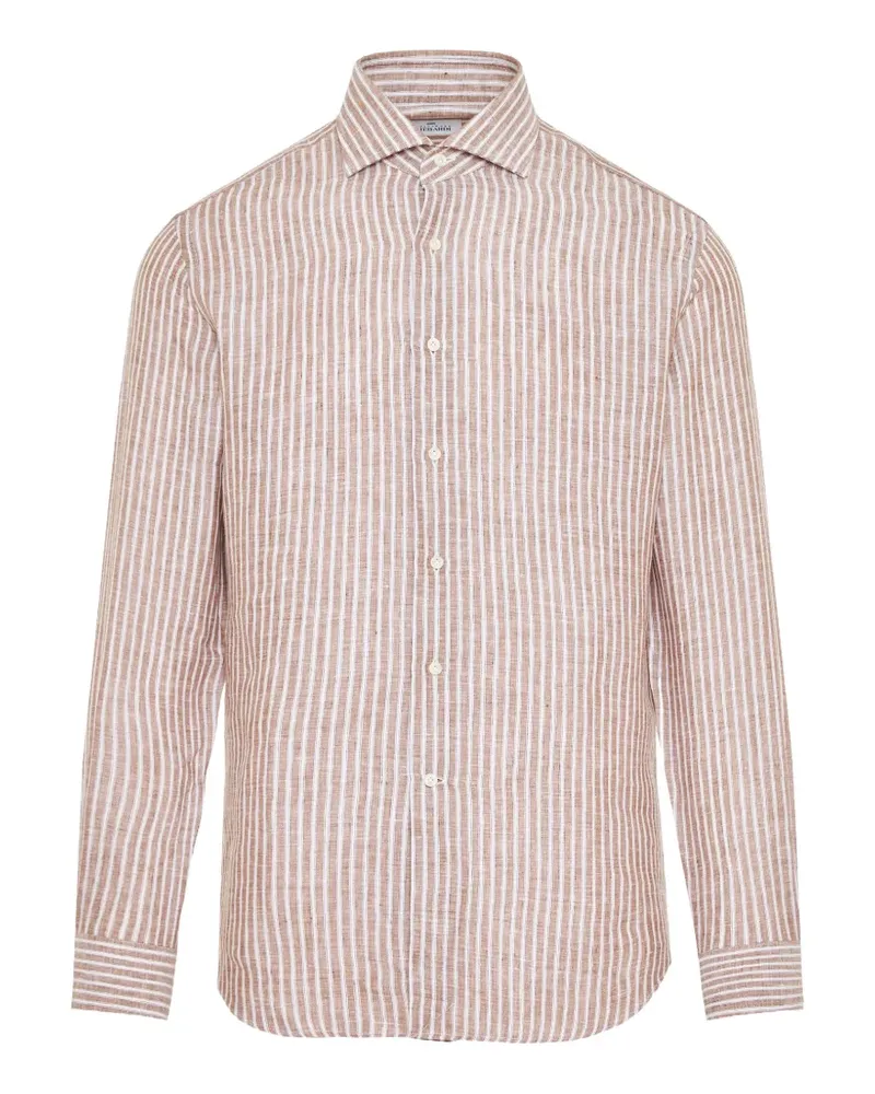 Alessandro Gherardi striped-pattern long-sleeve shirt - Braun Braun