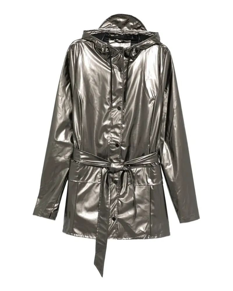 RAINS Curve belted hooded jacket - Grau Grau
