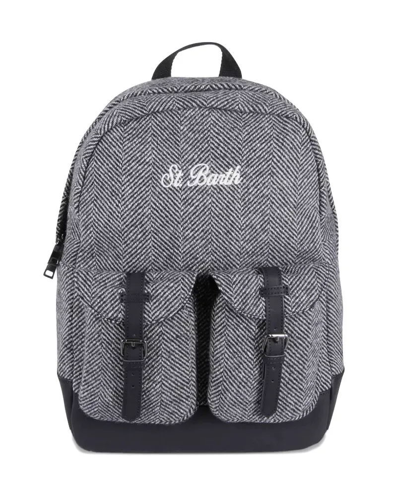 MC2 Saint Barth Rucksack mit Fischgrätenmuster - Grau Grau