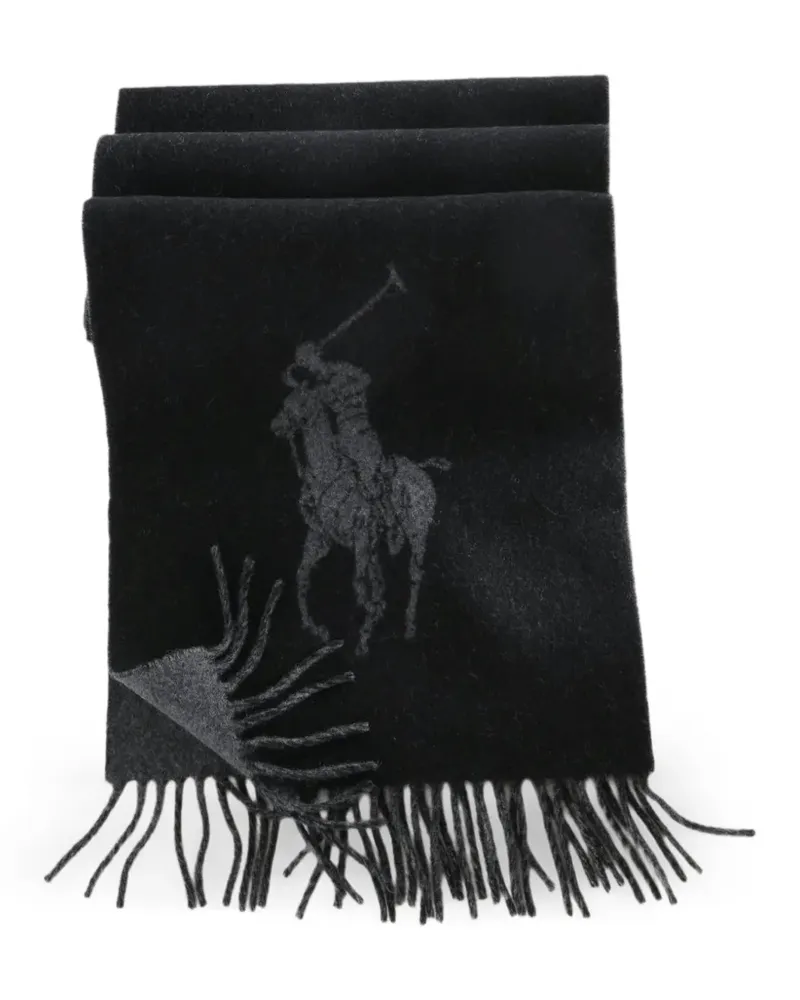 Ralph Lauren Schal mit Ponymotiv - Schwarz Schwarz