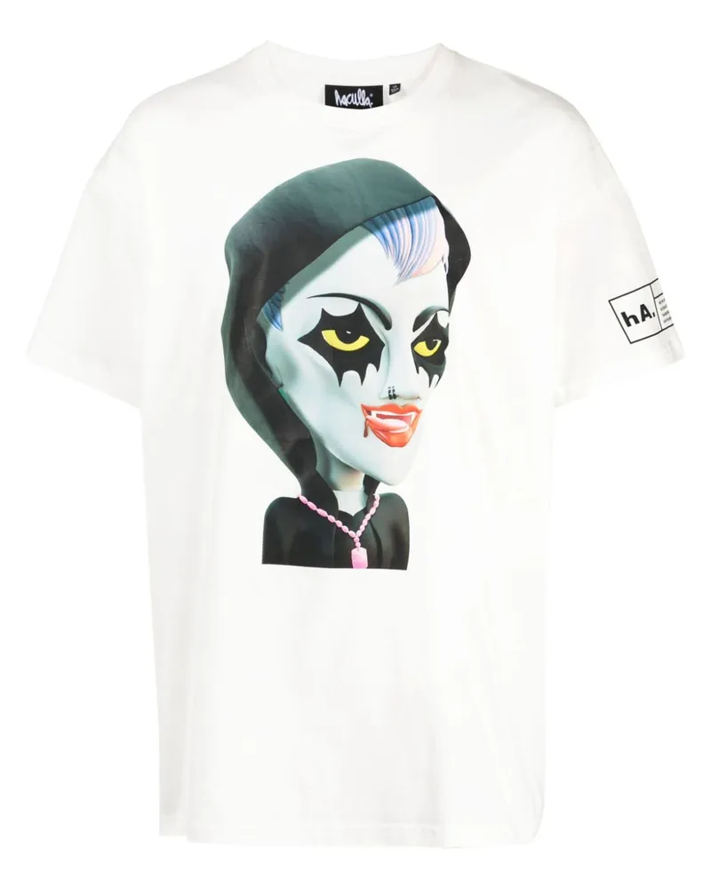 Haculla T-Shirt mit Dracula's Wife-Print - Weiß Weiß