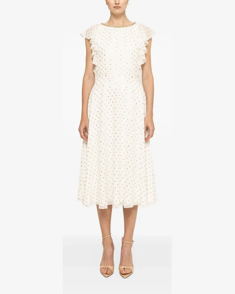 NISSA Midikleid mit Polka Dots - Weiß Weiß
