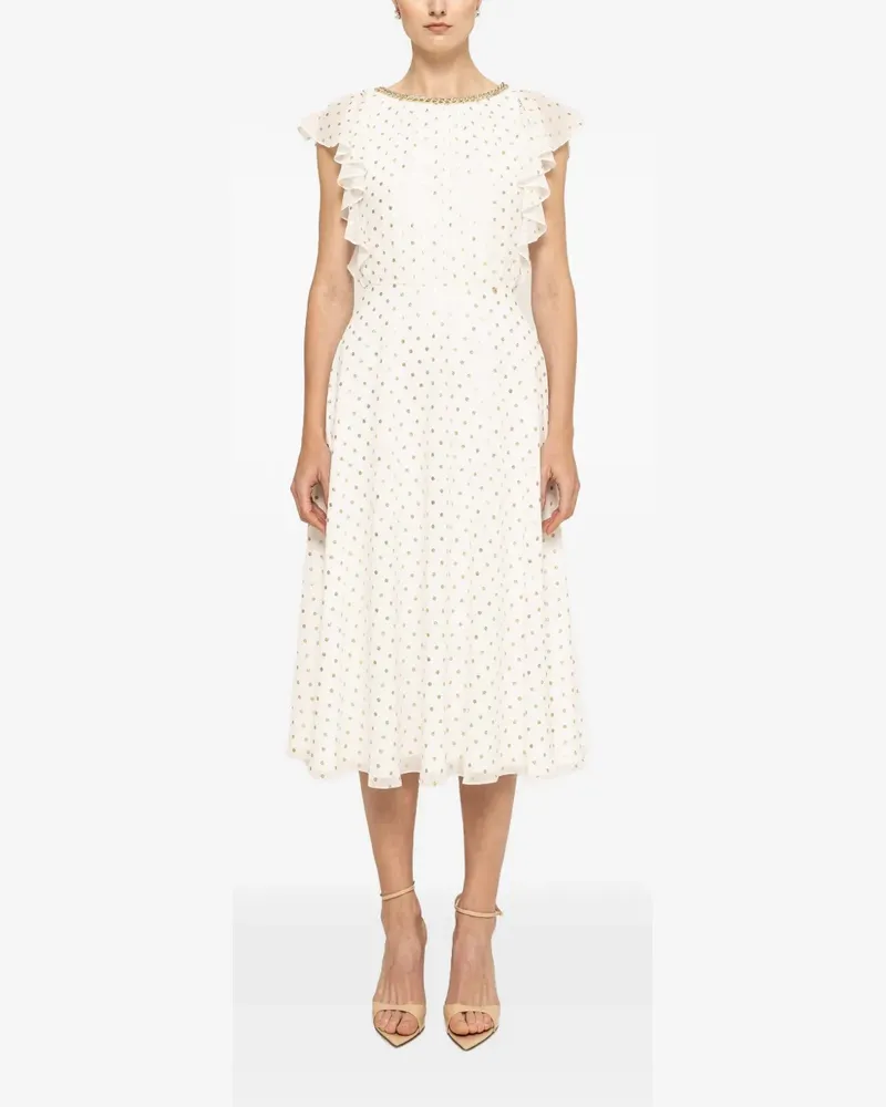 NISSA polka-dot midi dress - Weiß Weiß