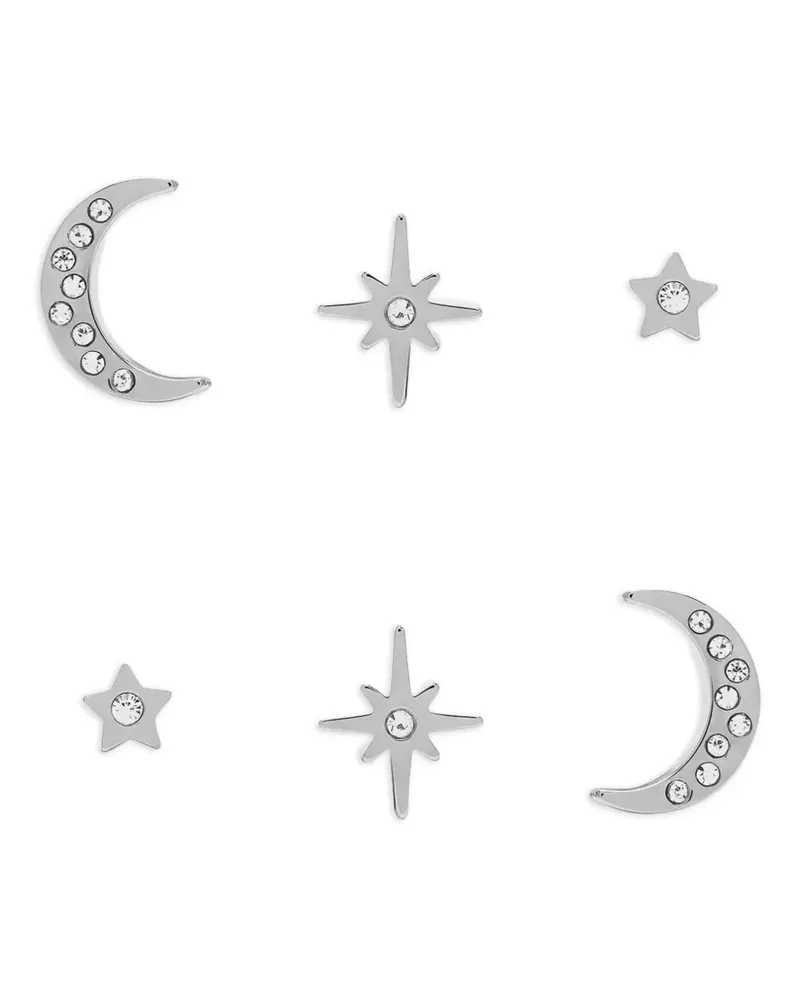 Olivia Burton Celestial North Star and Moon stud earrings set - Silber Silber