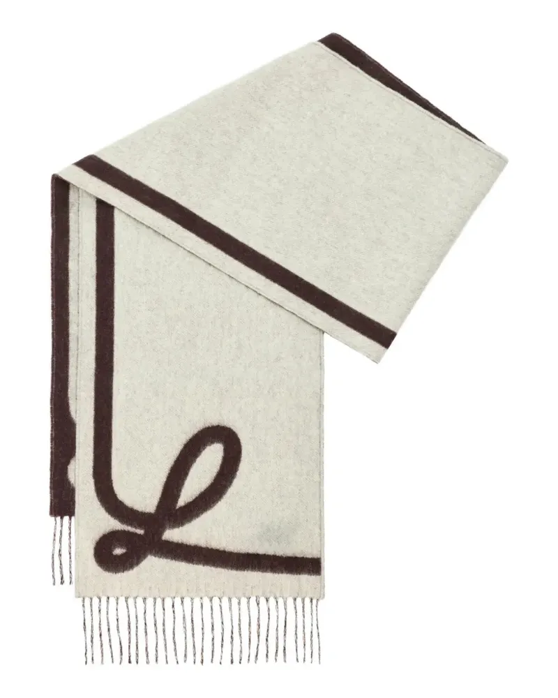 Loewe Gestrickter Intarsien-Schal - Braun Braun