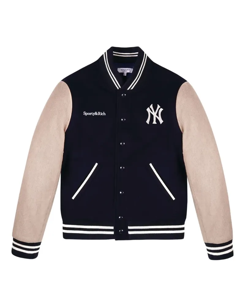 SPORTY & RICH Jacke im College-Look - Blau Blau